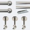 Kit de tringle à rideaux Nickel Mat 300cm Diam.20mm Embout Boule - Fixation Mur - Boulet