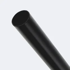 Kit de tringle à rideaux Noir Mat 200cm Diam.20mm Embout Chapeau - Fixation Mur - Boulet