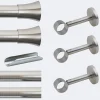 Kit de tringle à rideaux Nickel Mat 300cm Diam.28mm Embout Pommeau - Fixation Mur - Boulet