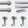 Kit de tringle à rideaux Nickel Mat 300cm Diam.20mm Embout Boule - Fixation Plafond - Boulet