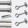 Kit de tringle à rideaux Nickel Mat 300cm Diam.28mm Embout Chapeau - Fixation Mur - Boulet