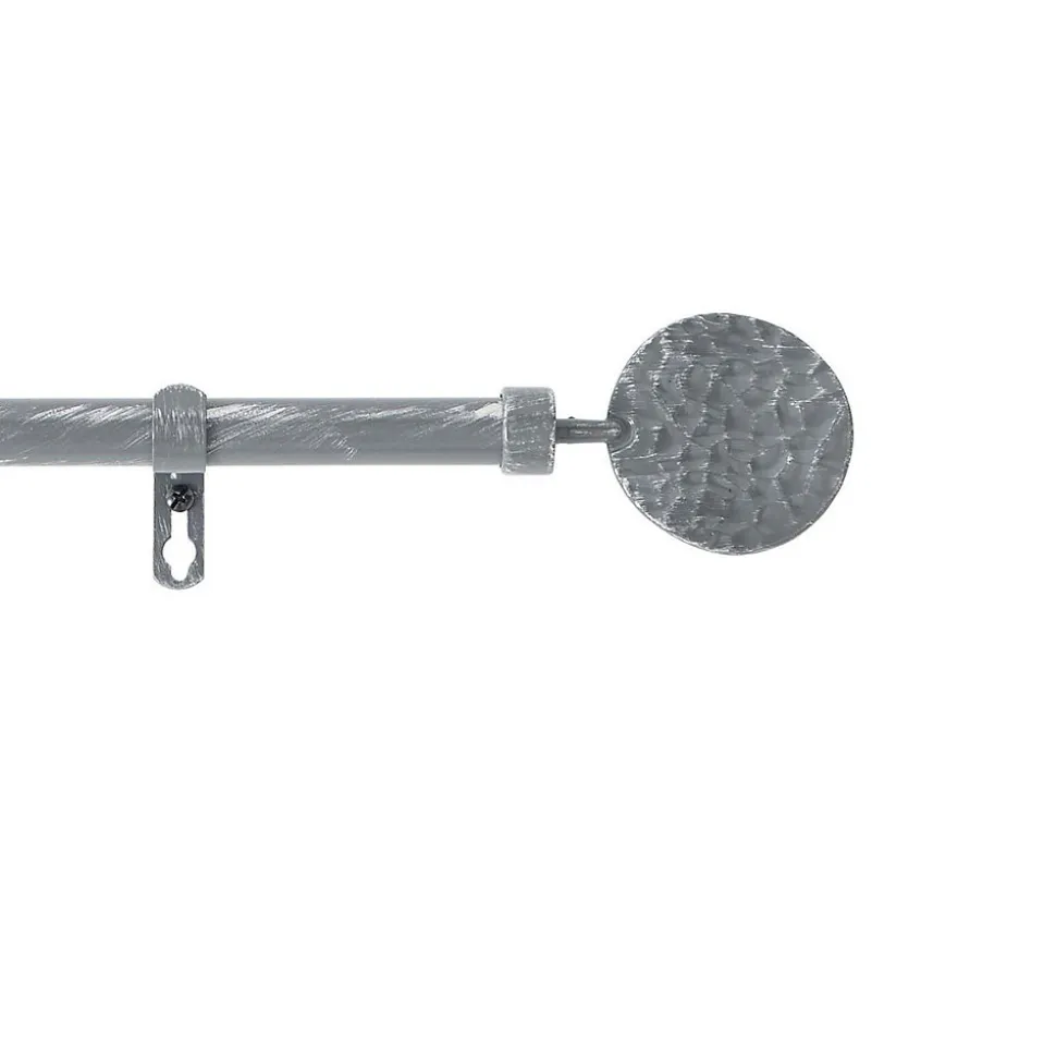 Kit de tringle déco avec embouts ronds martelés (120-210 cm - Gris clair)