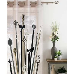 Kit de tringle embouts sphères sculptées (120-210 cm - Bronze)