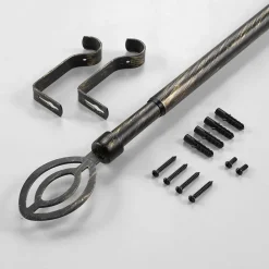 Kit de tringle extensible au style géométrique (120-210 cm - Noir)
