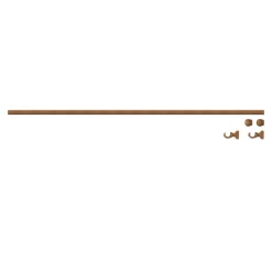 Kit de tringles à rideaux simple embout boule L.150 cm x ⌀2.8cm mat marron hêtre
