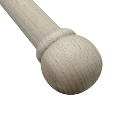 Kit de tringles à rideaux simple embout boule L.150 cm x ⌀2.8cm mat marron hêtre