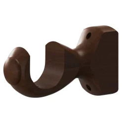 Kit de tringles à rideaux simple embout boule L.150 cm x ⌀2.8cm satin marron noyer