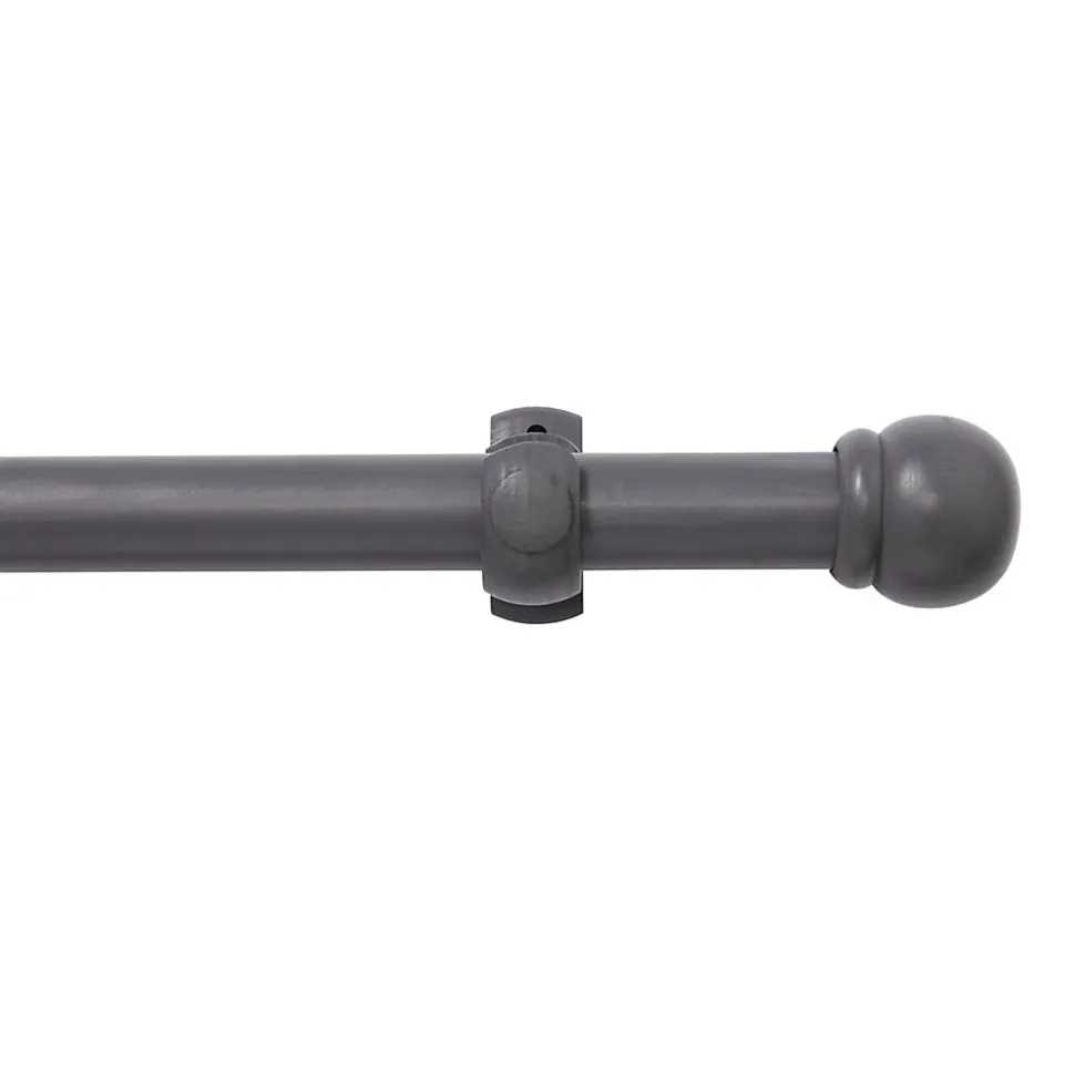 Kit de tringles à rideaux simple embout boule L.200cm x ⌀2.8cm mat gris foncé