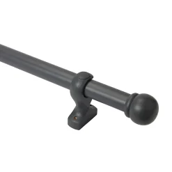 Kit de tringles à rideaux simple embout boule L.200cm x ⌀2.8cm mat gris foncé