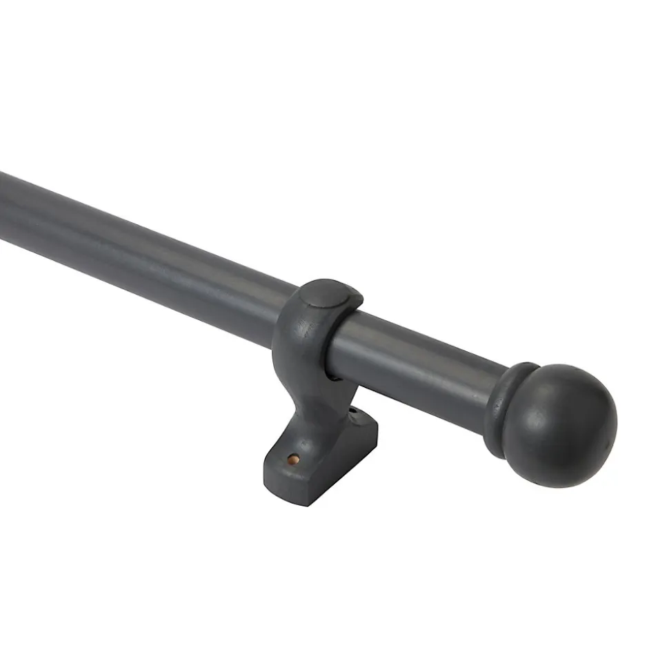 Kit de tringles à rideaux simple embout boule L.200cm x ⌀2.8cm mat gris foncé