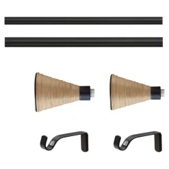Kit de tringles à rideaux simple extensible GoodHome Araxos Ø 19mm L.120/210 cm acier mat noir