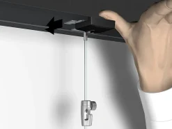 Kit Pince faux Plafond Noir pour accrochage de tableaux (latéral)