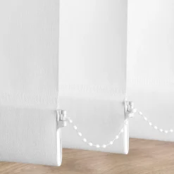 Kit rail et lamelles verticales orientables 127mm pour store califonien ouverture centrale blanc L.260 x L.300cm Madeco