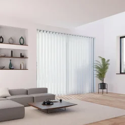 Kit rail et lamelles verticales orientables 127mm pour store californien ouverture latèral blanc L.260 x L.180cm Madeco
