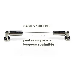 Kit Tringle à Rideau Câble Acier 5 Mètres
