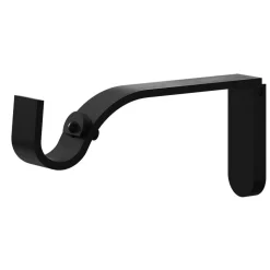 Kit tringle à rideau extensible industriel noir mat Araxos GoodHome L. 120/210 x Ø16/19 cm