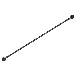 Kit tringle à rideaux extensible avec embout éventail en métal (120-210 cm - Noir)