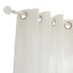 Kit tringle à rideaux extensible avec embout éventail en métal (120-210 cm - Blanc)