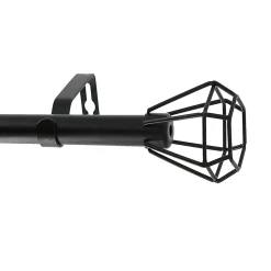 Kit tringle à rideaux extensible géométrique (160-300 cm - Noir)
