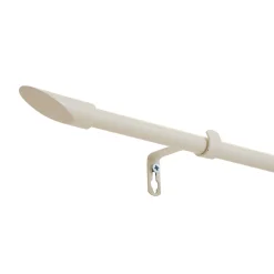 Kit tringle à rideaux extensible avec embout flèche en métal (120-210 cm - Blanc)