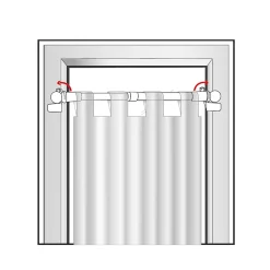 Kit tringle à rideaux Sans-Perçage Extensible 30-45cm Blanc - Boulet