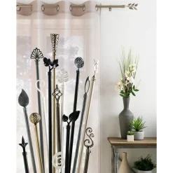 KIT TRINGLE DECO EXT. 19mm 120,210 CM PLAQUE GLOBA LAITON - 120 à 210 cm - Doré