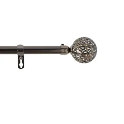Kit tringle extensible 120 à 210 cm plaqué Globa nickel