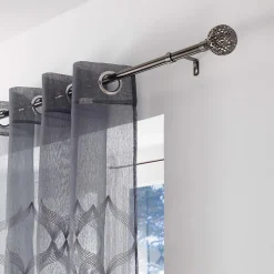 Kit tringle extensible 120 à 210 cm plaqué Globa nickel