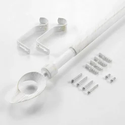 Kit tringle extensible 120 à 210 cm patiné Ovalon blanc or