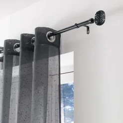 Kit tringle extensible 120 à 210 cm patiné Bullette noir argent