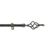 Kit tringle extensible 120 à 210 cm patiné Twisty noir or