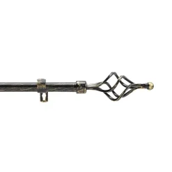 Kit tringle extensible 120 à 210 cm patiné Twisty noir or