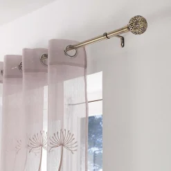 Kit tringle extensible 120 à 210 cm plaqué Globa laiton