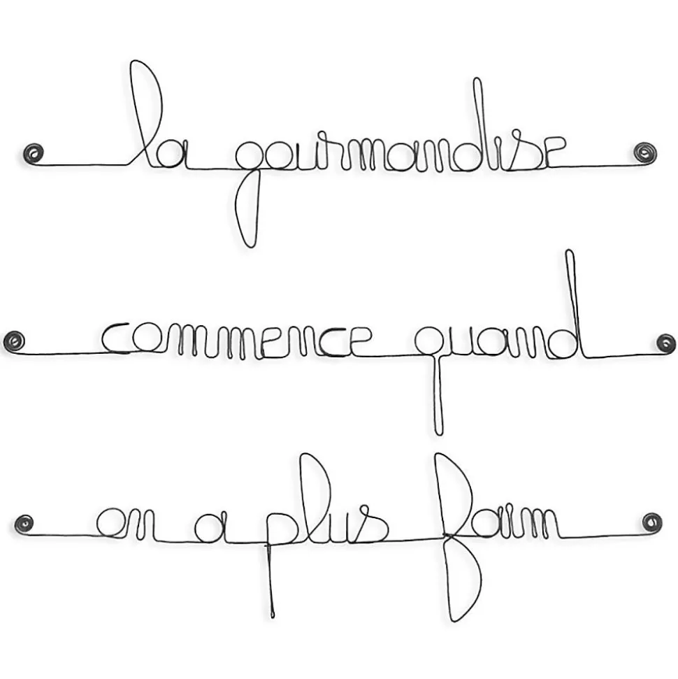 La gourmandise commence quand on n'a plus faim - Sculpture fil de fer 50-60 cm - Bijoux de mur