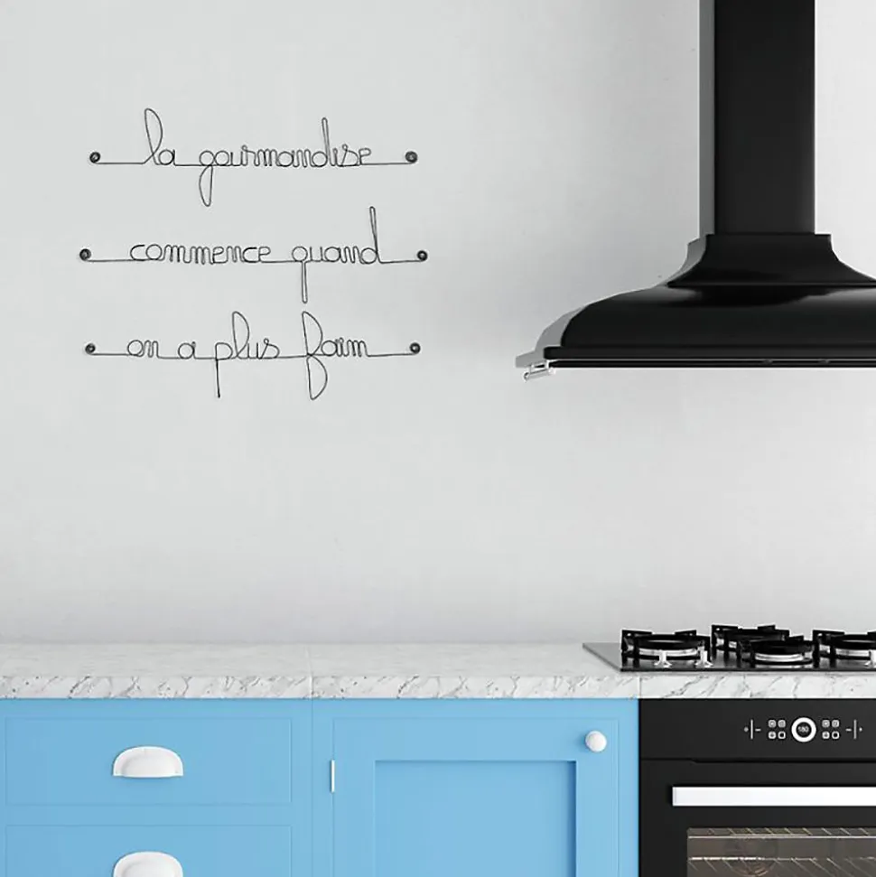 La gourmandise commence quand on n'a plus faim - Sculpture fil de fer 50-60 cm - Bijoux de mur