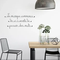 La musique commence là où s'arrête le pouvoir des mots - Sculpture fil de fer 60-75 cm - Bijoux de mur