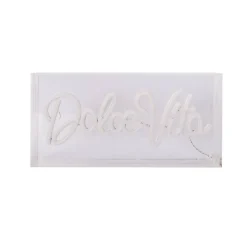 Lampe d'écriture LED 'Dolce Vita' Décoration pour l'intérieur 30 x 15 cm, en bleu et magenta-rouge
