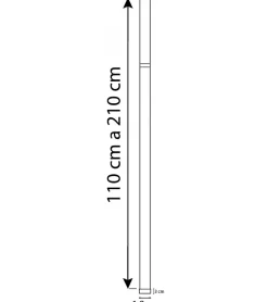 LANCASTER - Kit Tringle à Rideau Extensible diamètre 19mm - 110 à 210 cm