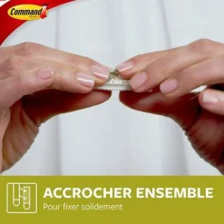 Languette adhésive accroche-tableaux grandes 3M Command max 7kg - 4 paires
