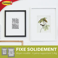 Languette de fixation pour tableaux moyen modèle Blanc vendue par 8 pièces