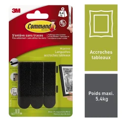 Languette de fixation pour tableaux moyen modèle Noir vendue par 8 pièces