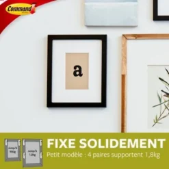 Languette de fixation pour tableaux petit modèle Noir vendue par 8 pièces
