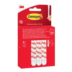 Languettes adhésives amovibles grandes 3M Command - max 1,8kg 8 paires