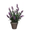 Lavande violet artificiel ø20 x h.33 cm en pot Stan gris ø11,5 cm