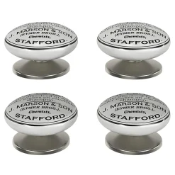 Lot 4 boutons de meuble arrondi Porcelaine Vras GoodHome noir et blanc Ø3.8 cm