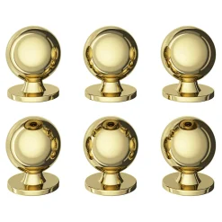 Lot 6 boutons de meuble arrondi GoodHome Tudy bleu Ø2.5cm x l.2.5cm x h. 2.5cm x p.3.1cm