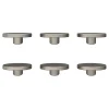 Lot 6 boutons de meuble arrondi Minzh GoodHome effet nickel Ø3.5cm x H.2cm