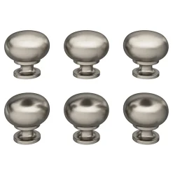 Lot 6 boutons de meuble arrondi Primel GoodHome gris Ø3.2 x h. 3 cm