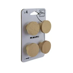 Lot 4 boutons de meuble bois rond Ø4cm