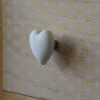 Lot 4 boutons de meuble enfant cœur blanc Chrisligne L.42 x l.40 mm